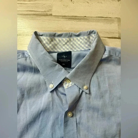 TAILORBYRD Shirt Mens XXl Long Sleeve Button Down Light Blue Solid - Picture 6 of 14